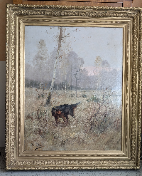 Huile sur toile, setter Gordon